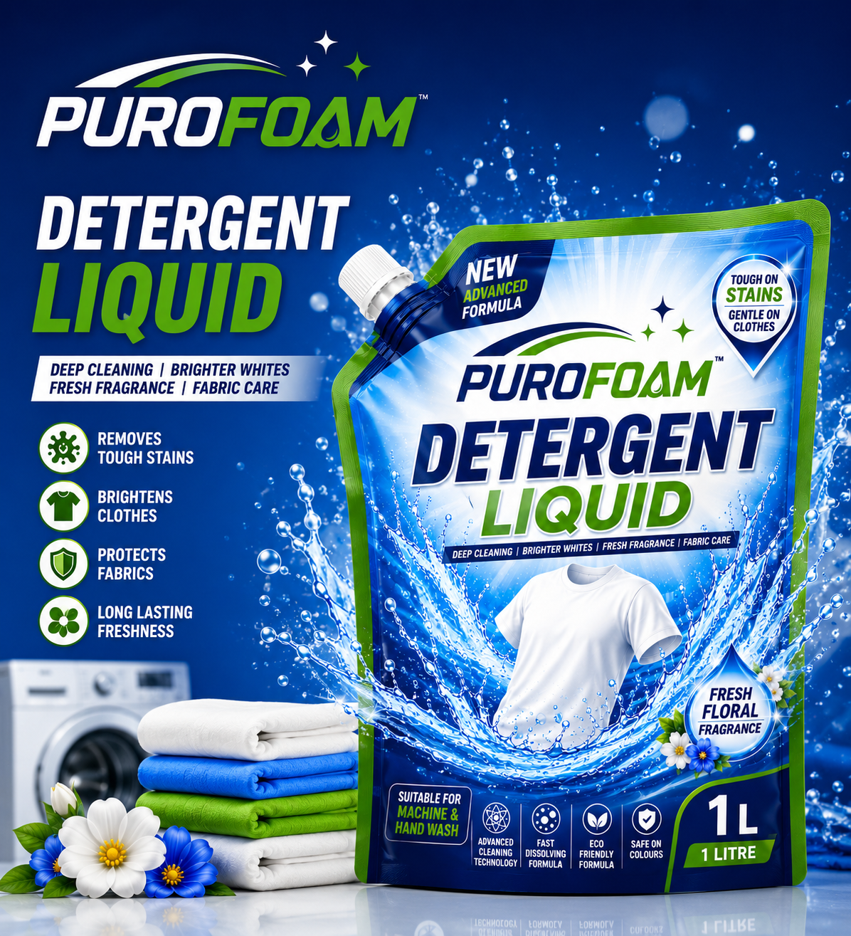 PuroFoam Detergent Liquid 1L pouch